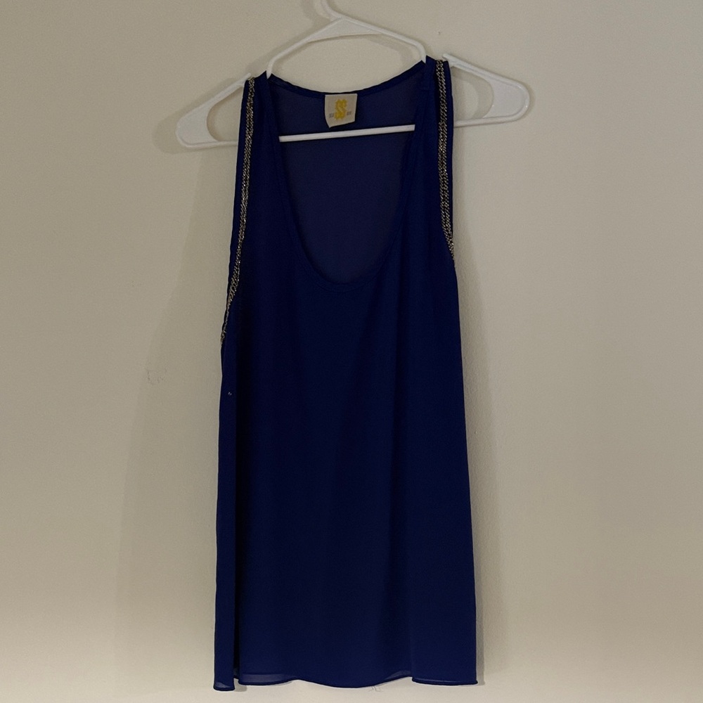 Chic Navy Sleeveless Tank Top